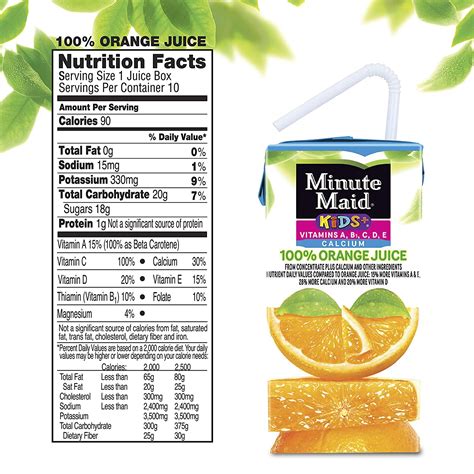 Minute Maid Orange Juice Nutrition Label Pensandpieces