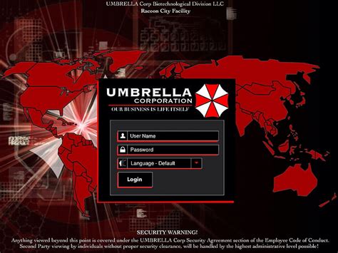 Umbrella Corporation Background Umbrella Corporation Login Hd