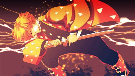 Demon Slayer Zenitsu Agatsuma With Sword K K Hd Anime Wallpapers Hd