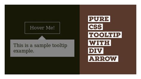 In this article, we explain what a div tag is in detal along with its advantages. Pure CSS Tooltip with Div Arrow - YouTube