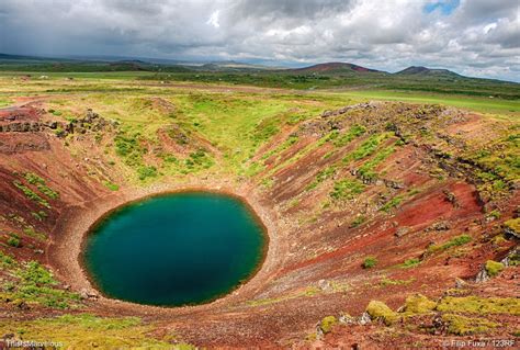 Kerið Crater A Volcanic Crater Lake In Iceland