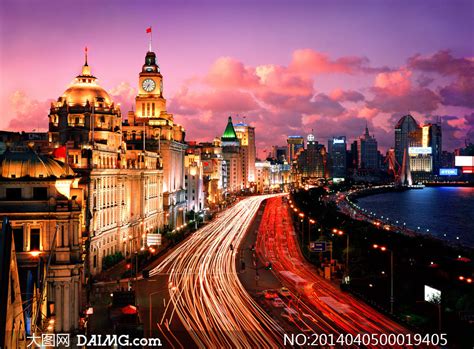 上海外滩城市夜景摄影图片素材大图网图片素材