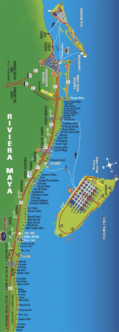 Riviera Maya Mexico Tourist Beach Map Riviera Maya Mexico • Mappery