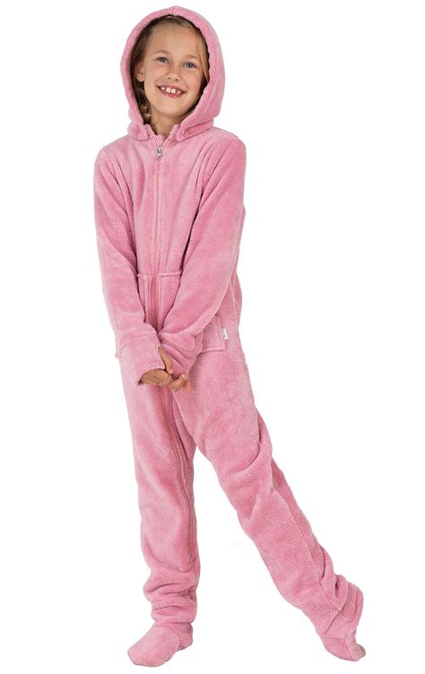 Hoodie Footie™ For Girls Pink In Kids Hoodie Footie™ Pajama Onesie