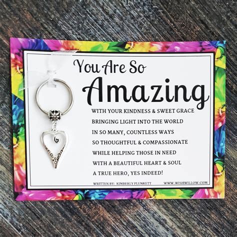 Thoughtful Thank You Gift You Are Amazing Heart Keychain Etsy