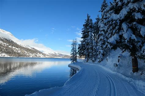 Fondos De Pantalla Suiza Invierno Montañas Lago Lake Silvaplana Nieve