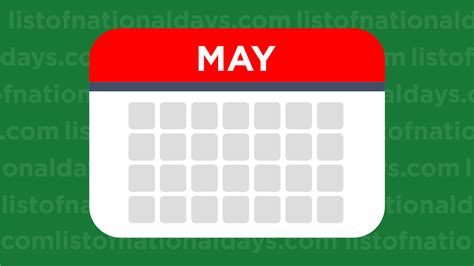 May National Days List Of National Days