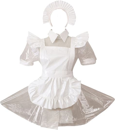 sissy maid pvc dress lockable cosplay costume costume reenactment and theater apparel specialty
