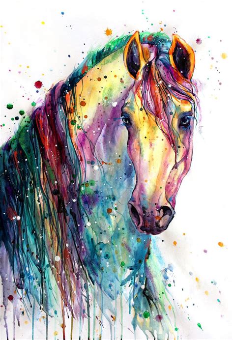 Rainbow Horsey2 By Elenashved Watercolor Horse Horse Art Horse Painting