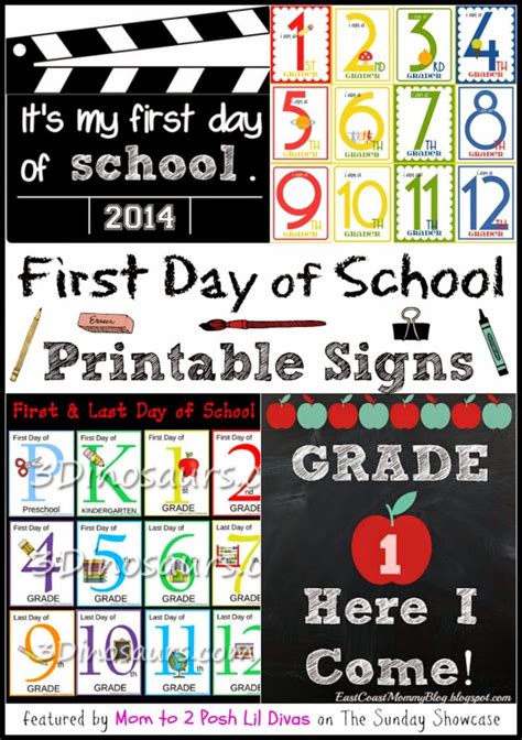 The First Day Of School Printable Signs For 1st And 2nd Grade Students