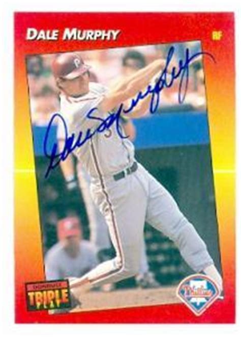 Estimated reverse negative psa 10 value: Dale Murphy autographed baseball card (Philadelphia Phillies) 1992 Donruss Triple Play #260