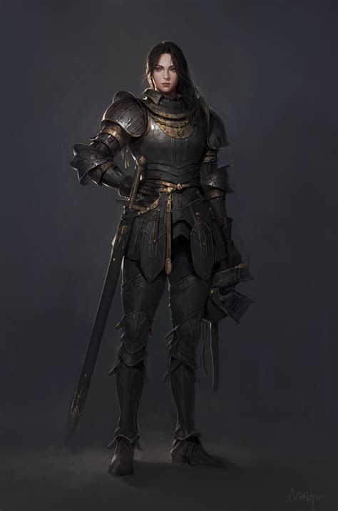 Artstation 011 Knight Eunsil Song Female Knight Fantasy Female