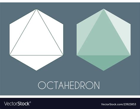 Octahedron Platonic Solid Sacred Geometry Vector Image