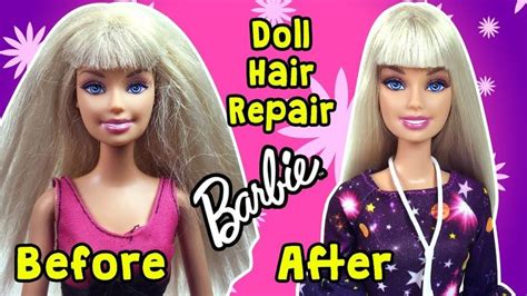 Barbie Hair Repair Tutorial How To Fix Doll Hair Fix Doll Hair Barbie Hair Doll Hair