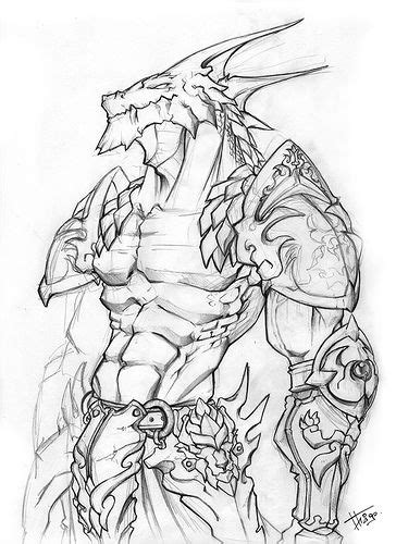 Dragon Warrior Sketches Drawings Concept Art Characters