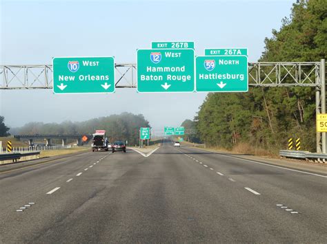 Louisiana Interstate 12 Westbound Cross Country Roads
