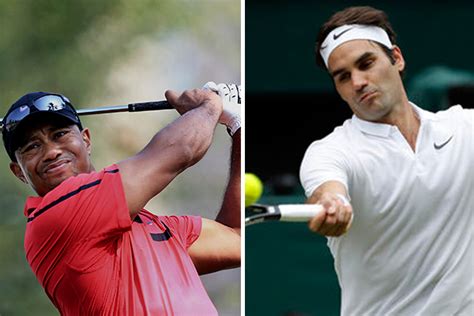 Tiger Woods Federer Federer Bonds With Woods Eurosport With A Win