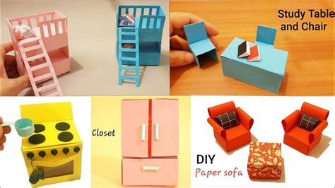 5 Diy Paper Furniture For Dollhouse Easy Origami Furniture Making