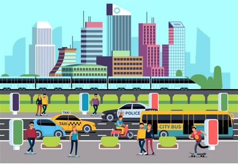 Best Busy City Illustrations Royalty Free Vector Graphics And Clip Art