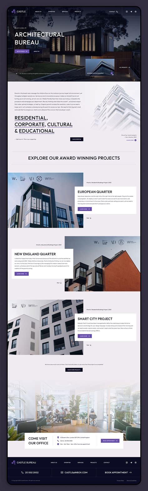 Architectural Bureau Website Home Page By Dmytro Novikov On Dribbble