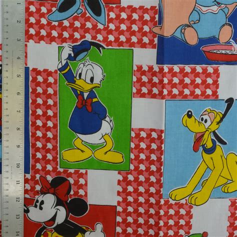 Vintage Mickey Mouse Disney Character Fabric Remnant