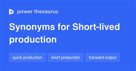 Short Lived Production Synonyms 7 Words And Phrases For Short Lived