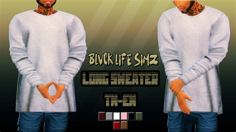 Ebonix Ts4 Cc Reblogs — Blvck Life Simz B L S Long Sweater Tm Em