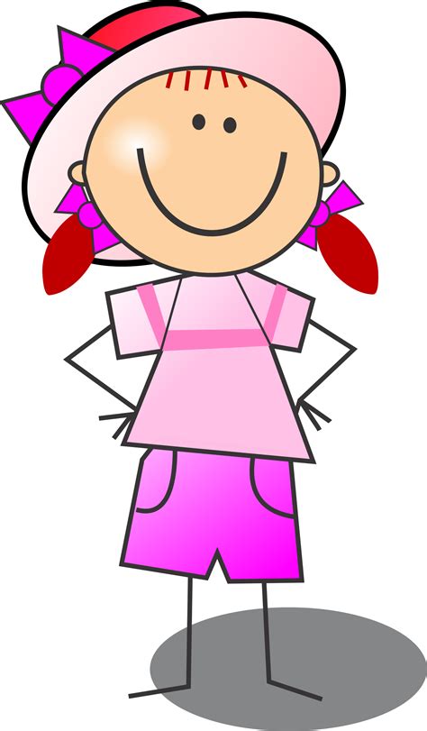 Clipart Girl Smiling Stick Figure