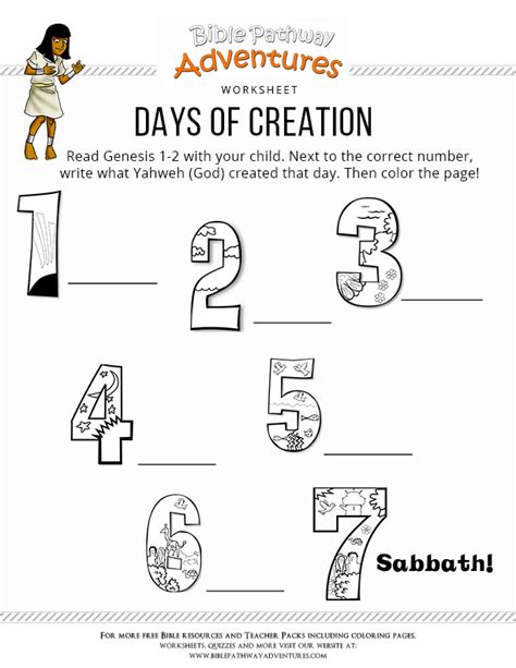 Days Of Creation Bible Worksheets Bible Study For Kids Days Of Creation