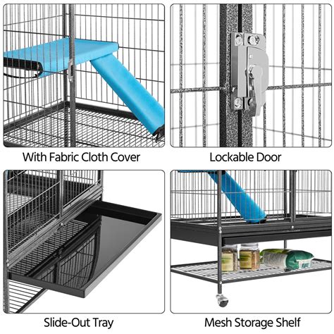 Smilemart Rolling Metal 2 Story Small Animal Cage With Removable Ramps