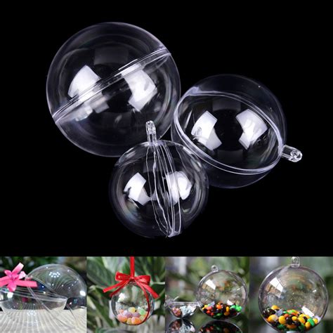 15pcs Christmas Tress Decorations Ball Transparent Open Plastic Clear