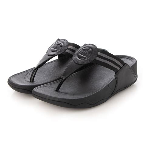 Walkstar Toe Post Sandals All Black Fitflop