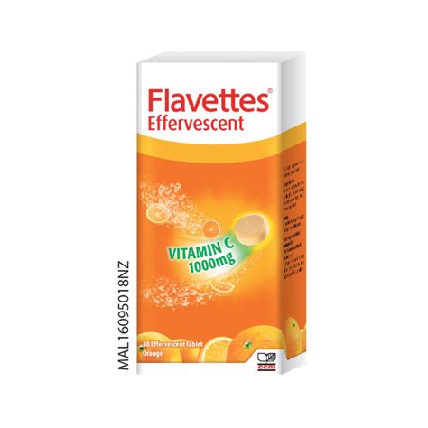 The superior formulation of flavettes assures substantial amounts per dose for prophylaxis and treatment of flavettes deficiencies. Flavettes Vitamin C Effervescent Orange 1000mg 30s ...