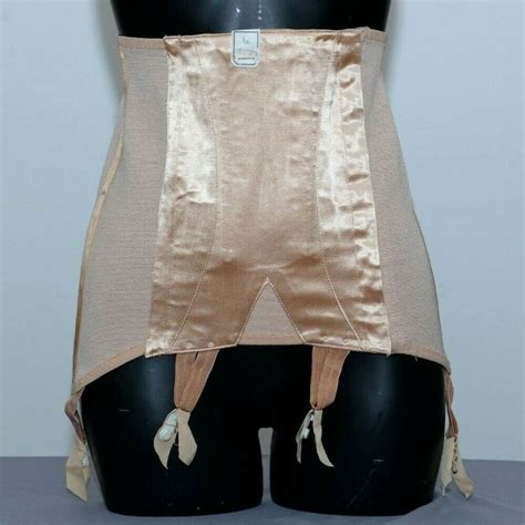 superb authentic 1950s 1960s french pink satin open bottom girdle skirt unbranded
