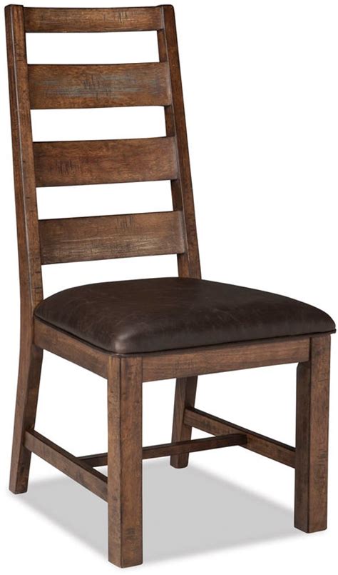 Rustic Brown Upholstered Ladderback Dining Room Chair Tana Rc