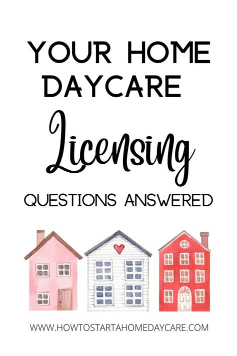 Three Houses With The Words Your Home Day Care Licensing Questions Answered