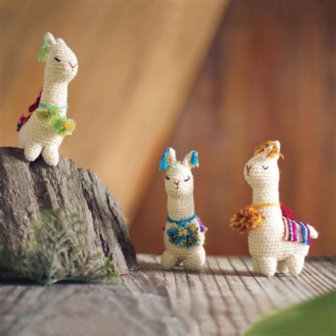 Hand Crocheted Wool Llama Ornaments Set Of 3 Little Llamas Novica