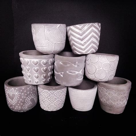 Small Cement Silicone Pot Molds Round Square Stone Planter Gardening