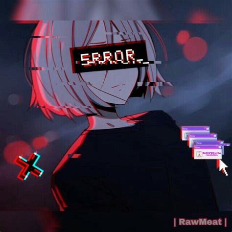 Glitch Effect Boy Sad Anime Aesthetic Wallpaper Anime