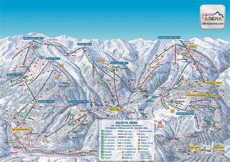 Pistenkarten Zillertal Arena Skigebiet Mit 147km Pisten In Österreich