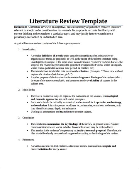 Critique papers summarize and judge the book, journal article, and artwork, among other sources. FREE 7+ Sample Literature Review Templates in PDF | MS Word