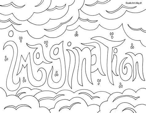 Word Coloring Pages Doodle Art Alley