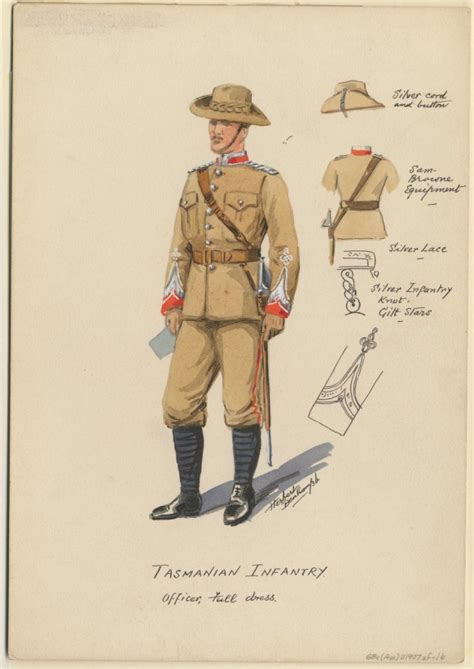 Tasmanian Infantry Officer Full Dress By Herbert Benham British
