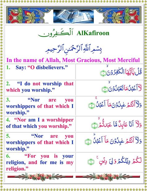 Surah Al Kafirun Arabic English Translation Beserta Artinya Syeikh My