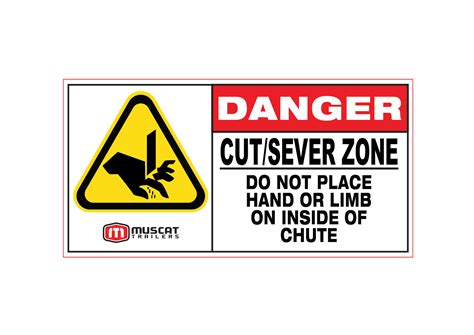 Danger Cut Sever Zone 210x105 Gloss Decal AUTO ARTISAN