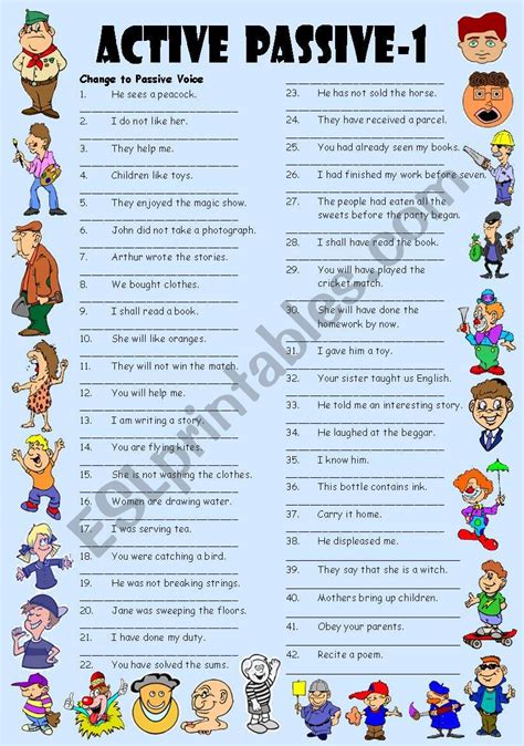 Active Passive 1 Editable With Answer Key Esl Worksheet By Vikral