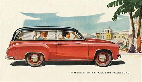 Samochody osobowe » pozostałe osobowe. Wartburg 311 Kombi Prospekt 1957 - english