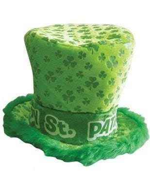 Green Saint Patrick S Day Irish Shamrock Furry Top Hat