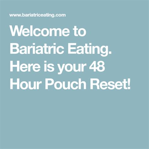 48 Hour Pouch Reset Plan Pdf Pouch Reset Bariatric Eating Bariatric