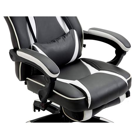 High Back Recliner Gaming Swivel Chair With Footrest And Adjustable Lumb